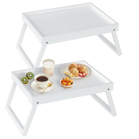 RRX bamboo bed tray with folding legs in open position for stable breakfast