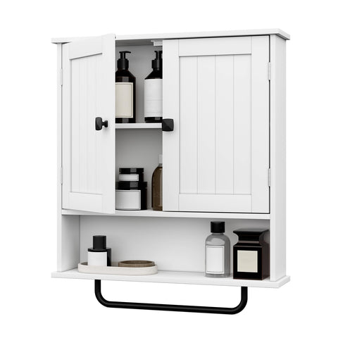 RRX bathroom cabinet with towel bar for tidy towels within reach