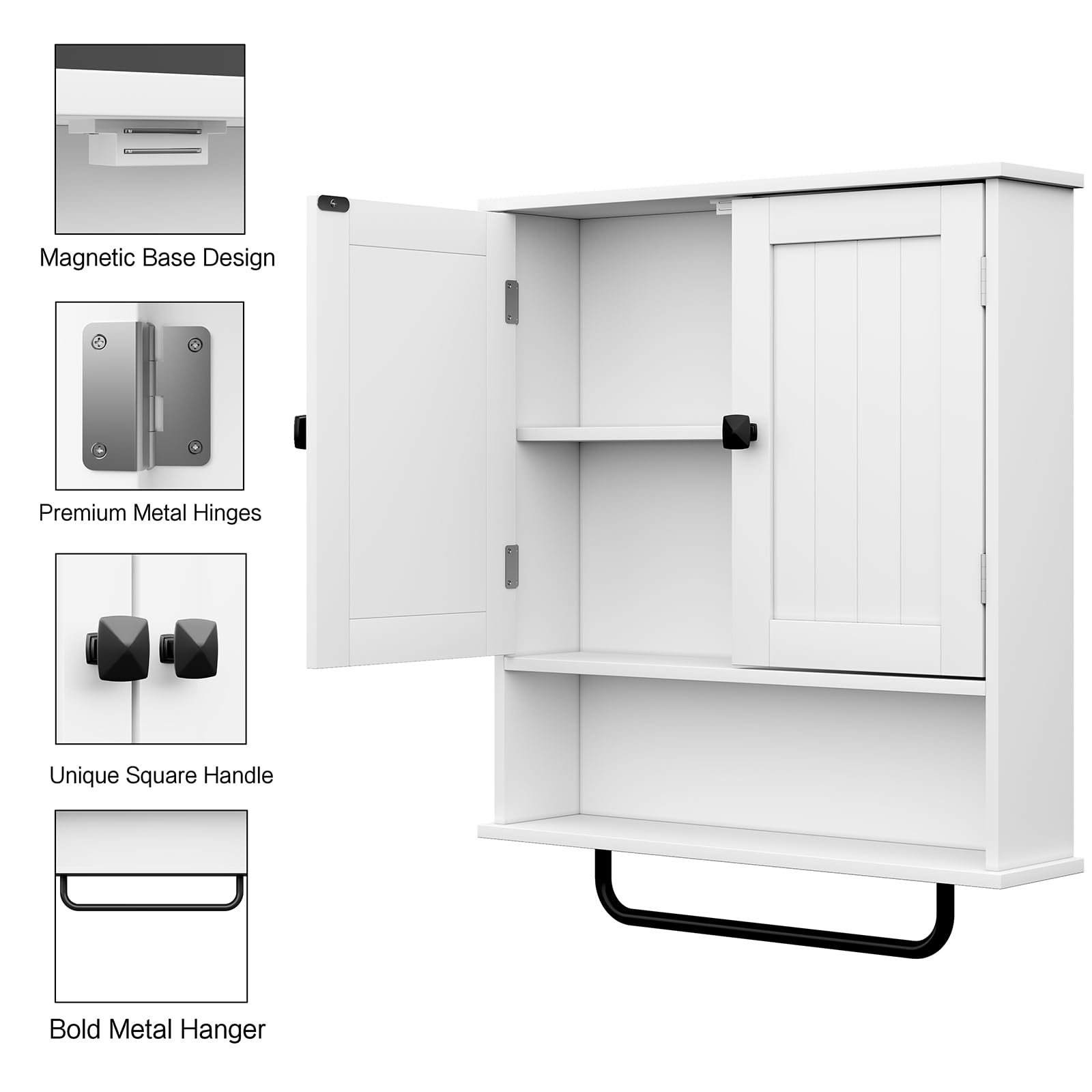 RRX white finish cabinet enhances a modern bathroom decor