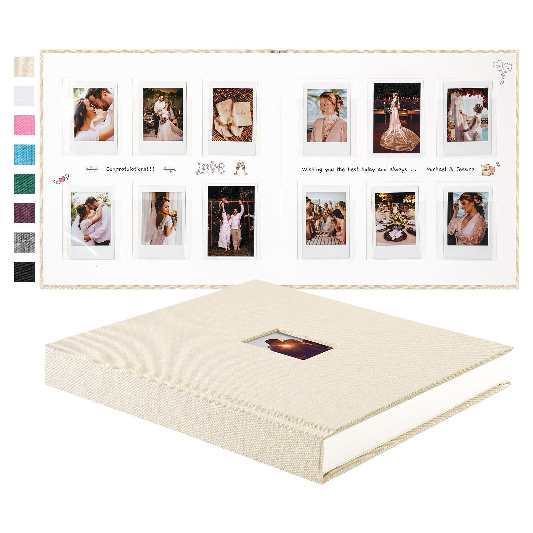 Rseozr Instax Mini Photo Album cover in beige for personalized keepsake storage.