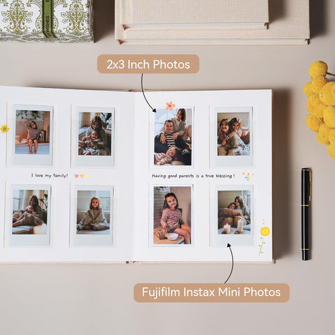 Rseozr Instax mini album top-loading pockets protect photos and prevent overstuffing.