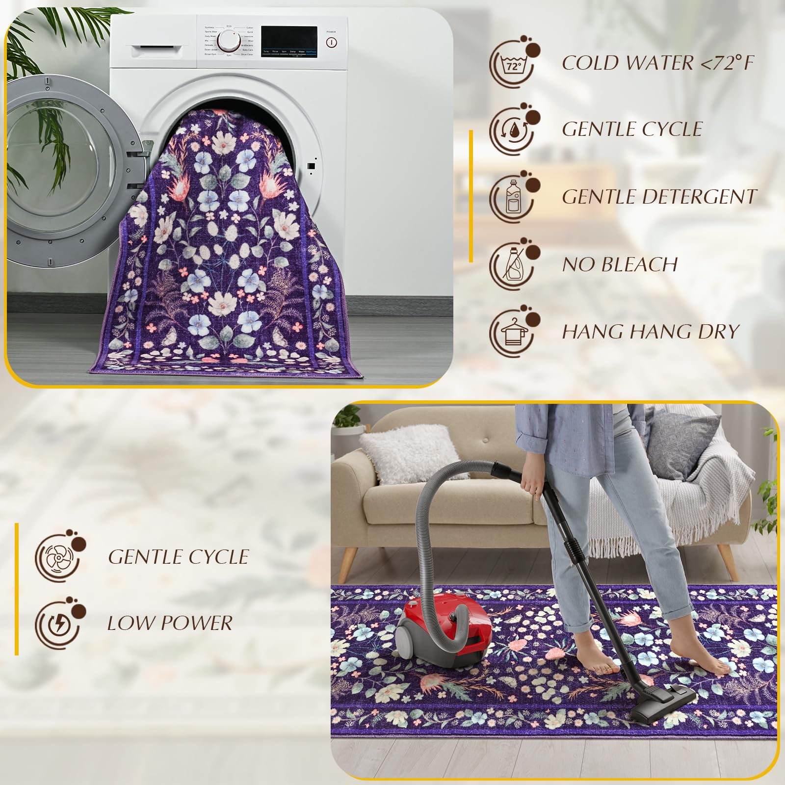 Rtizon Runner Rug edge-curl prevention supports safe nighttime navigation.