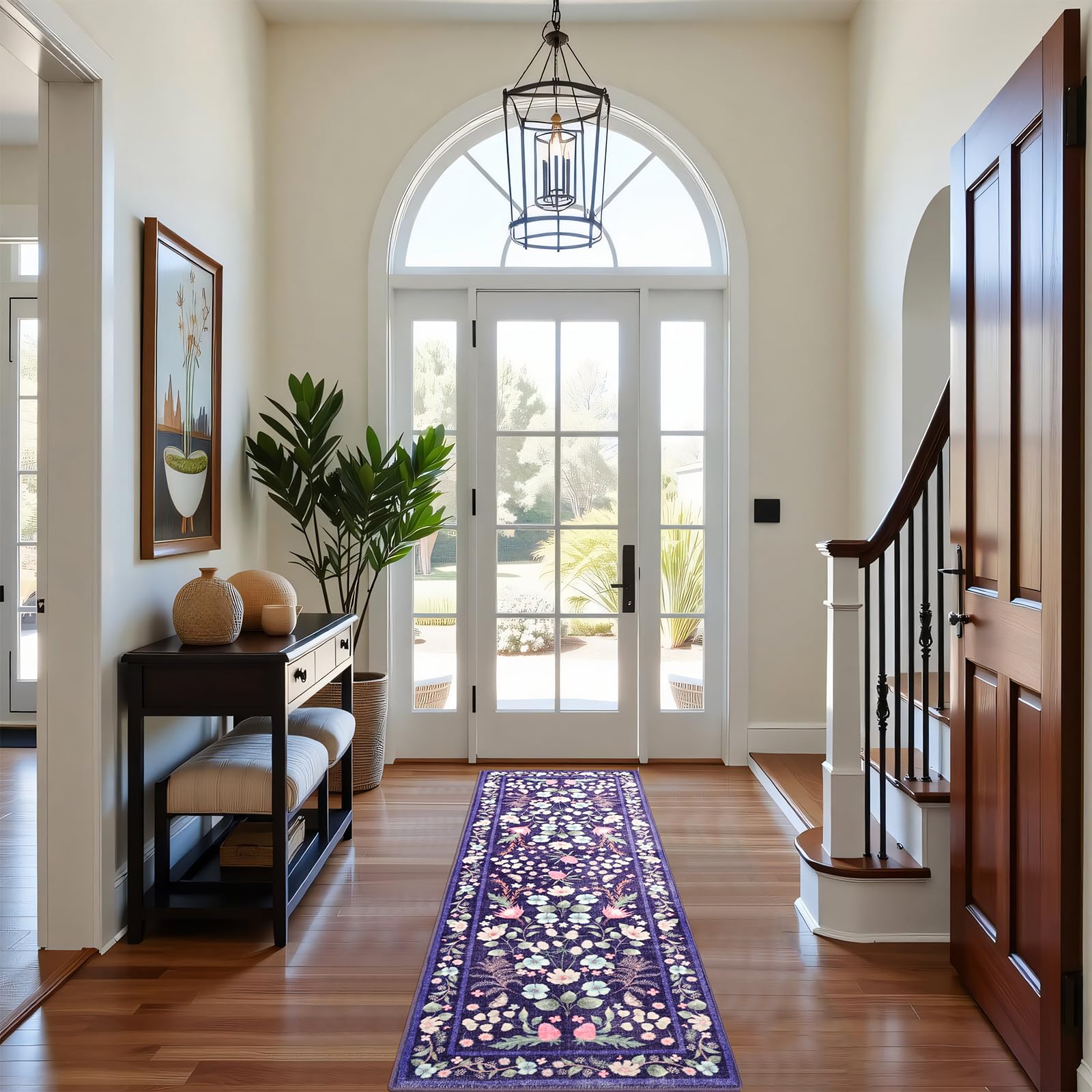 Rtizon Runner Rug low-pile texture feels soft and resists snagging.