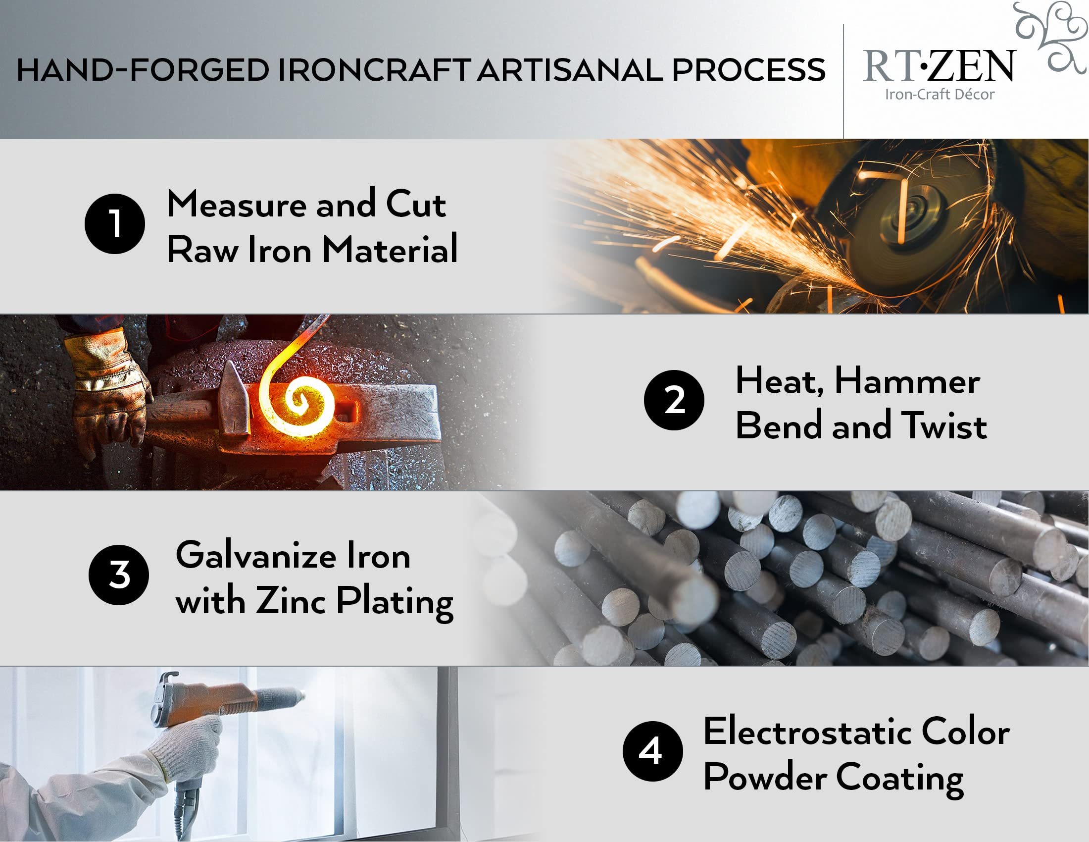 RTZEN easy-install wrought iron curtain tiebacks simplify drape setup in minutes.
