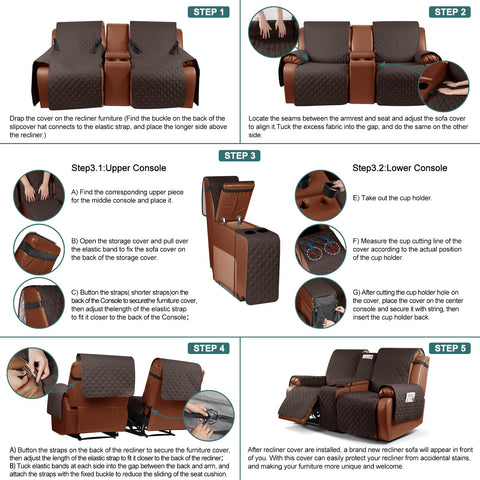 Ruaozz chocolate loveseat cover looks stylish while concealing stains.