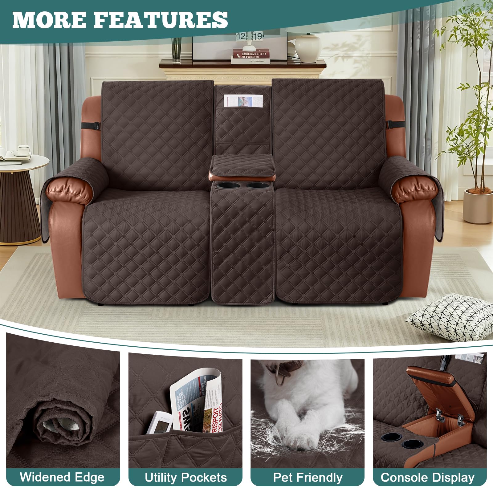 Ruaozz elastic straps secure a snug, stay-in-place fit on recliners.