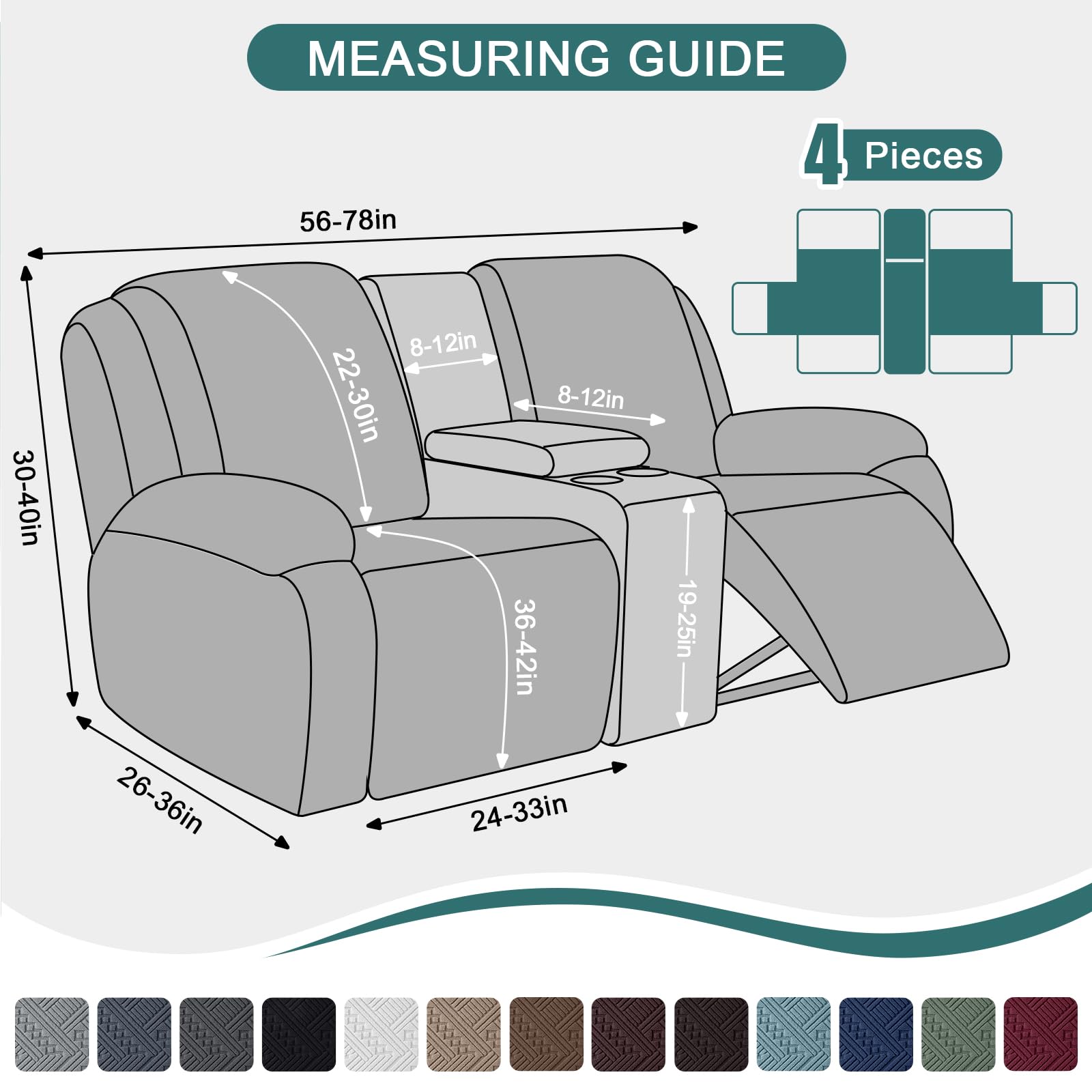 Ruaozz recliner cover fabric closeup showing soft jacquard texture and stretch.