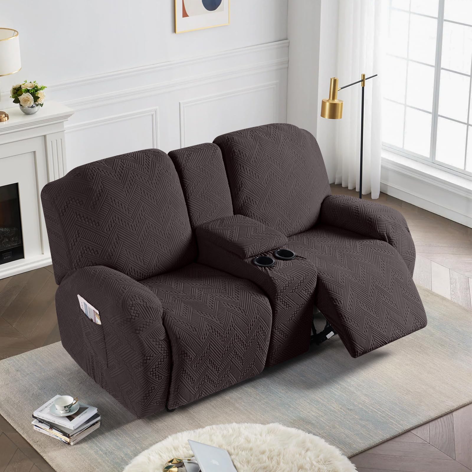Ruaozz chocolate cover styling a living room setup.
