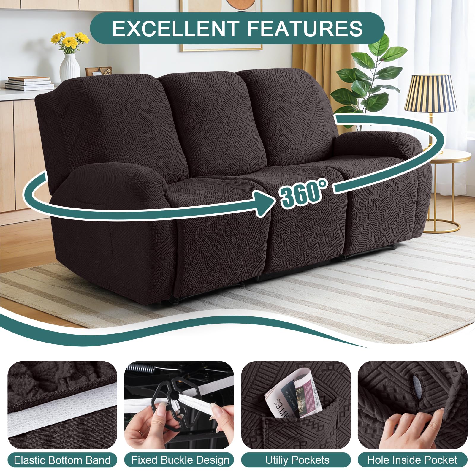 Ruaozz 3-piece design makes installation quick and neat.