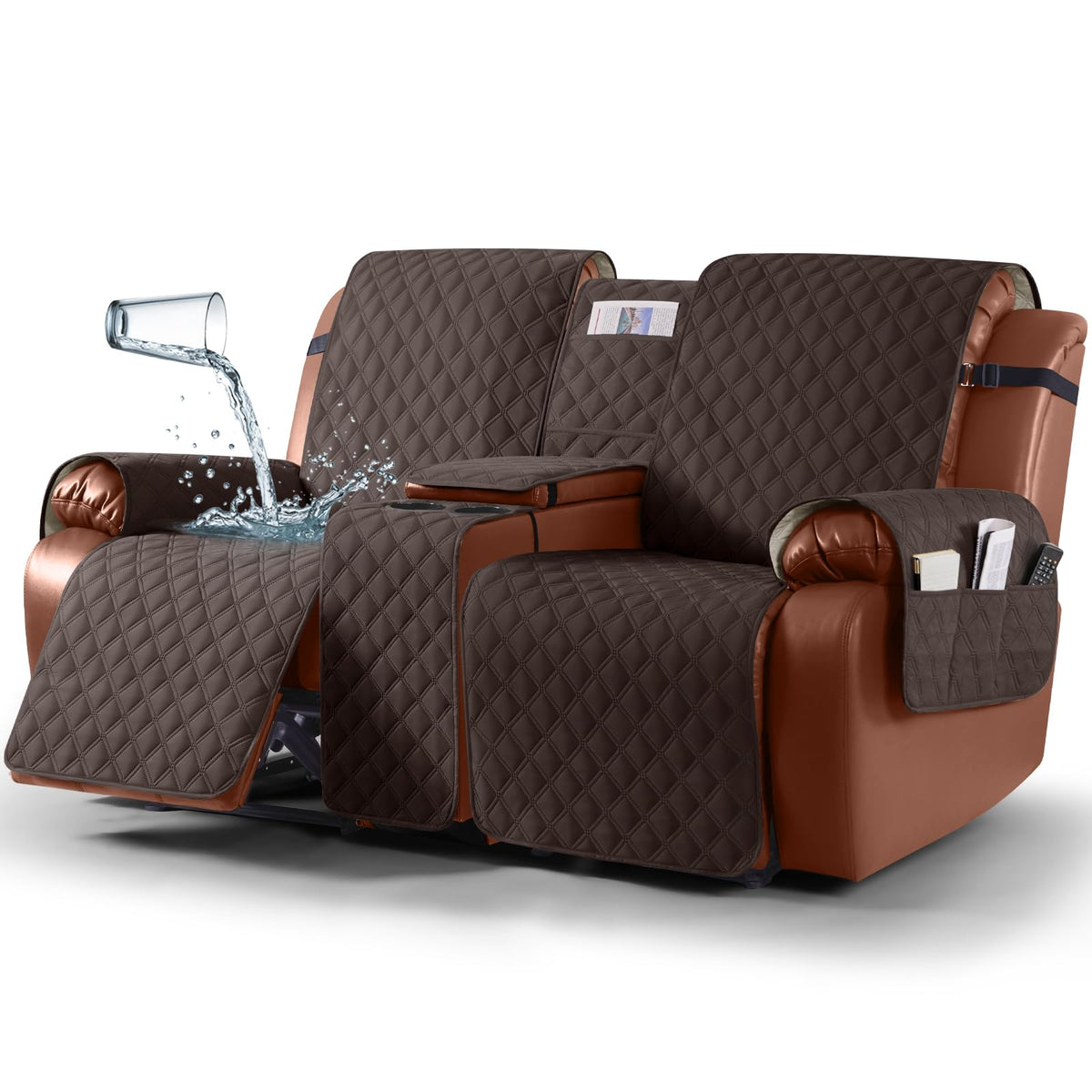 Ruaozz waterproof loveseat recliner cover shields your sofa from spills and stains.
