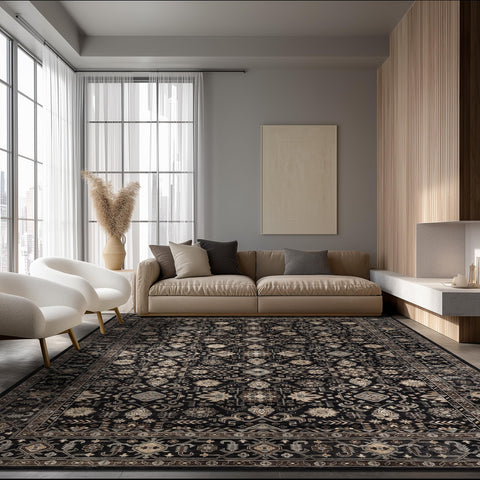 Ruaruarug area rug with non-slip backing for safer placement in living rooms and hallways.