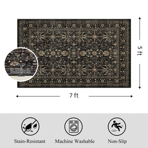 Ruaruarug area rug in living room demonstrates stable non-slip grip