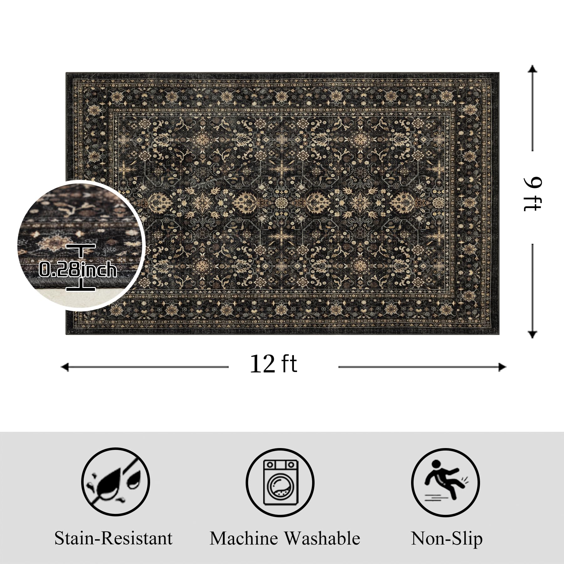 Ruaruarug Area Rug offers ultra-soft faux wool for cozy floors.
