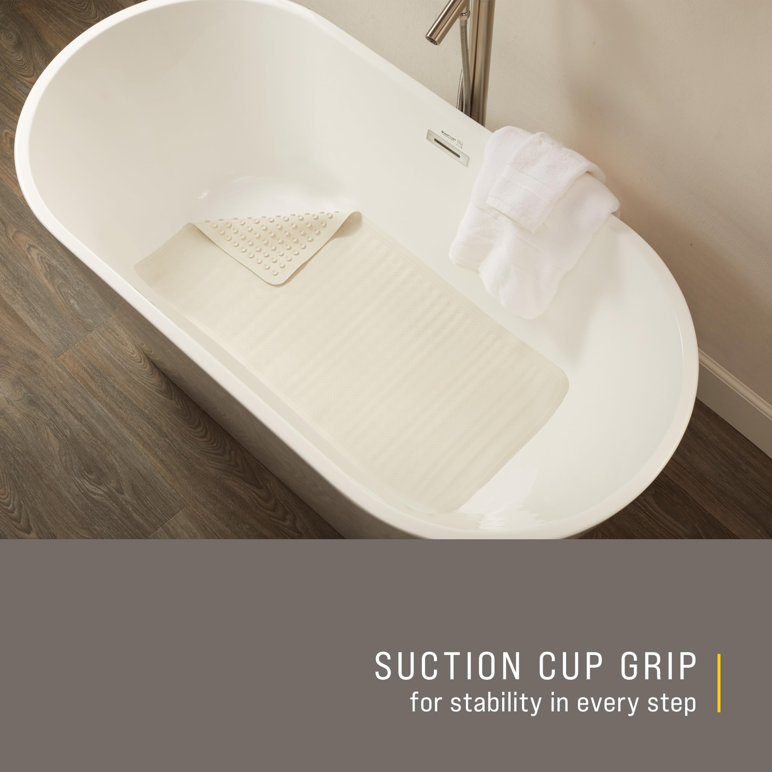 Rubbermaid extra-long 36x18 mat covering a large tub or shower area.