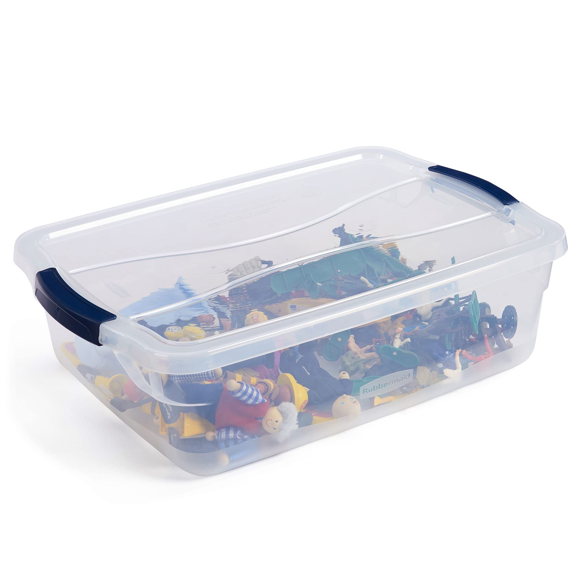 Rubbermaid Cleverstore bin ideal for kitchen storage and pantry organization.