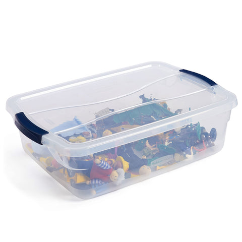 Rubbermaid Cleverstore bin ideal for kitchen storage and pantry organization.