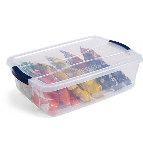 Rubbermaid Cleverstore under-bed storage fits compact spaces efficiently.