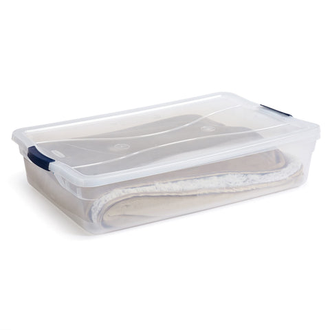 Snapped lid keeps items secure in Rubbermaid Cleverstore containers