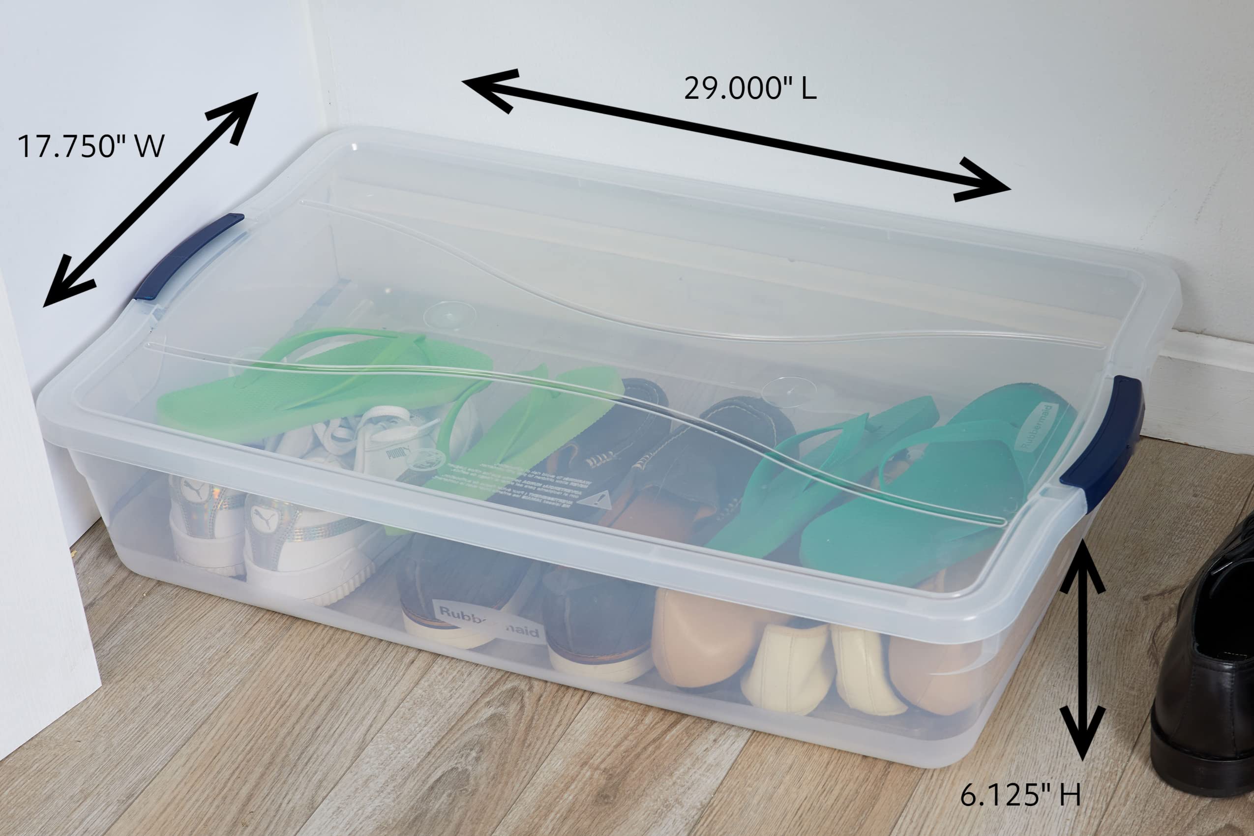 Stackable design saves space in closets and storerooms with Rubbermaid Cleverstore