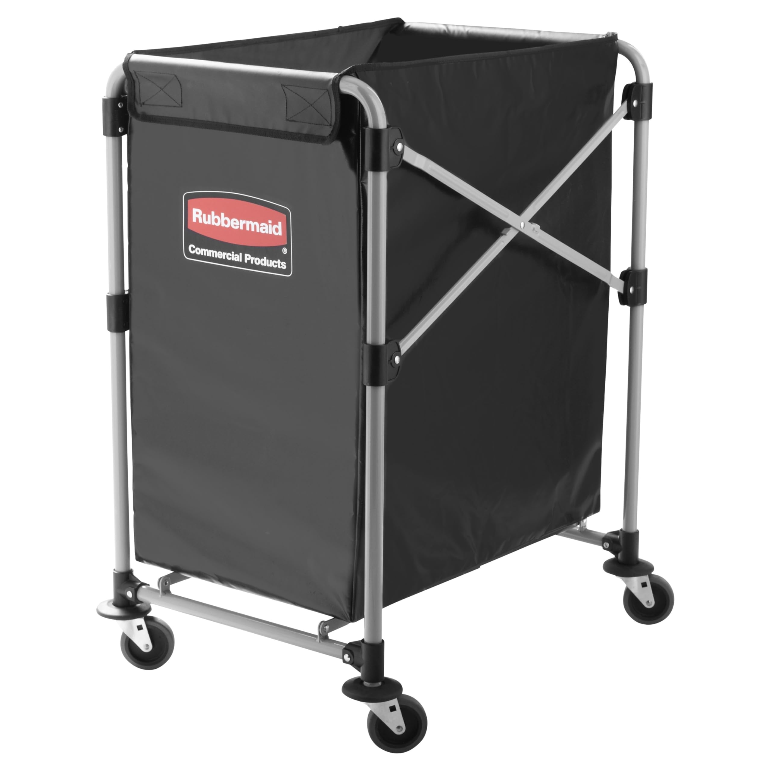 Rubbermaid Collapsible X Cart 4-bushel bin demonstrates large capacity for loads