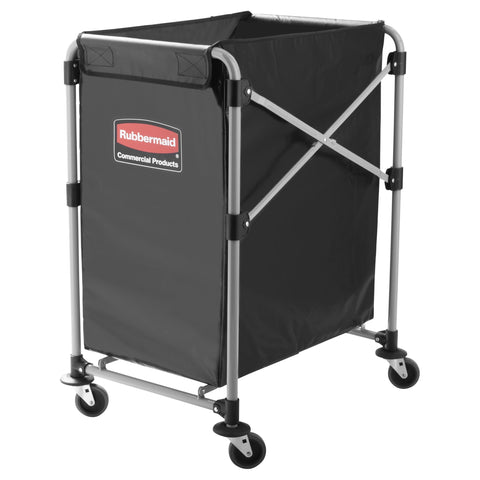 Rubbermaid Collapsible X Cart 4-bushel bin demonstrates large capacity for loads