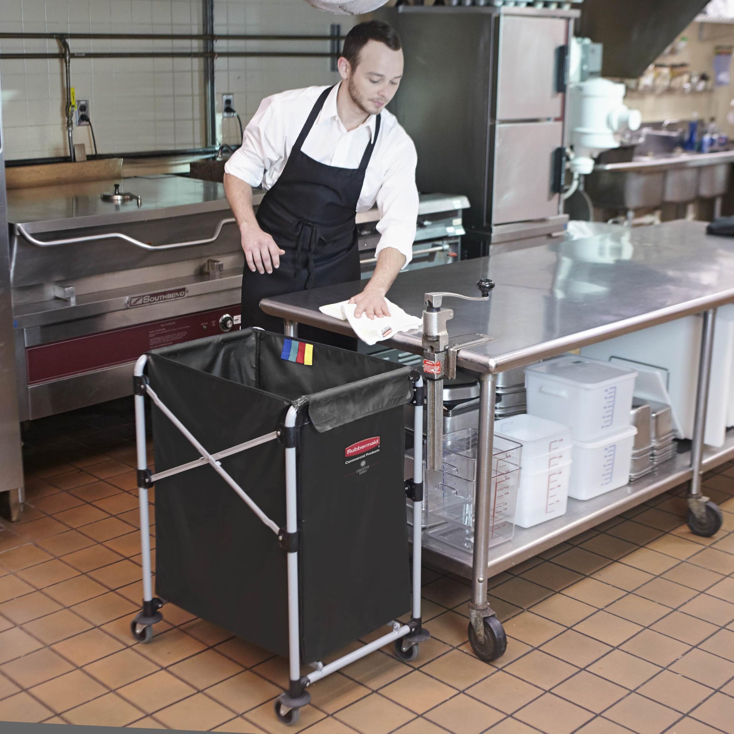 Rubbermaid Collapsible X Cart dimensions shown for planning in spaces