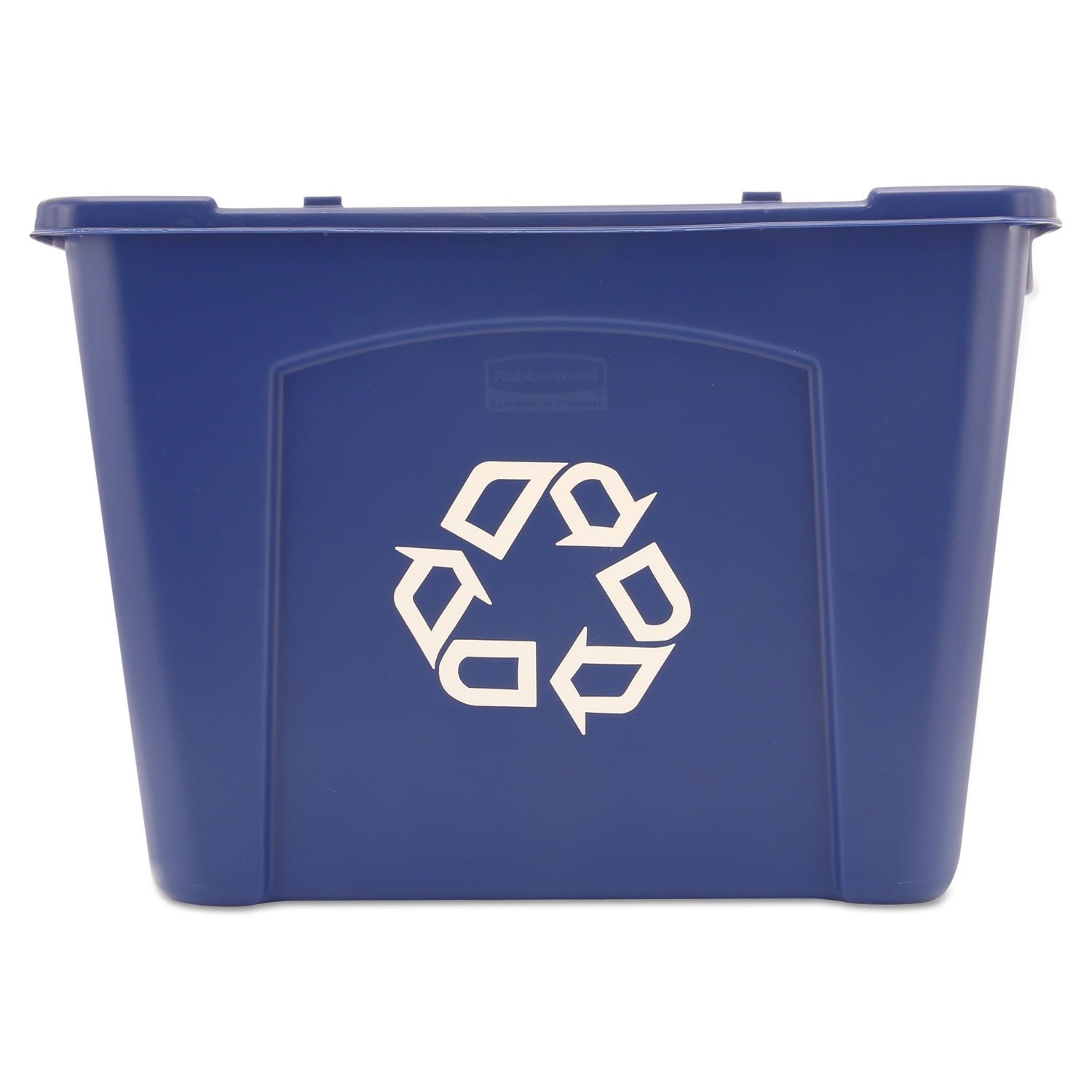 Rubbermaid Recycling Bin 14 gal stackable blue, ideal for organized waste sorting