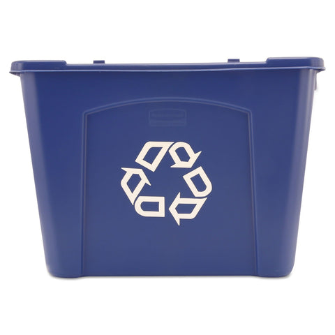 Rubbermaid Recycling Bin 14 gal stackable blue, ideal for organized waste sorting