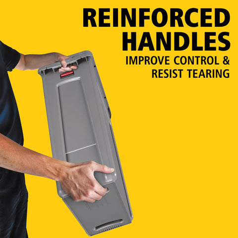 Rubbermaid Slim Jim trash can highlighting heavy-duty construction for daily use.