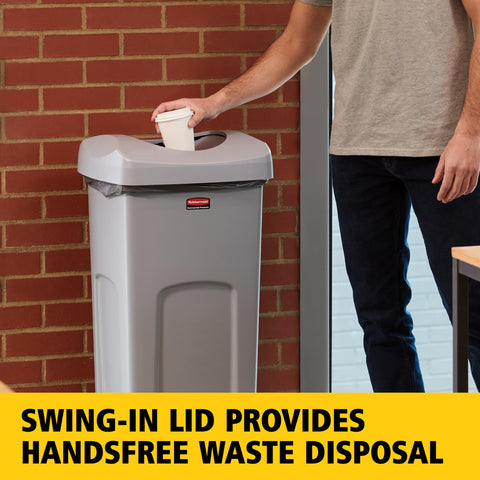 Rubbermaid Commercial stackable design simplifies transport and storage.