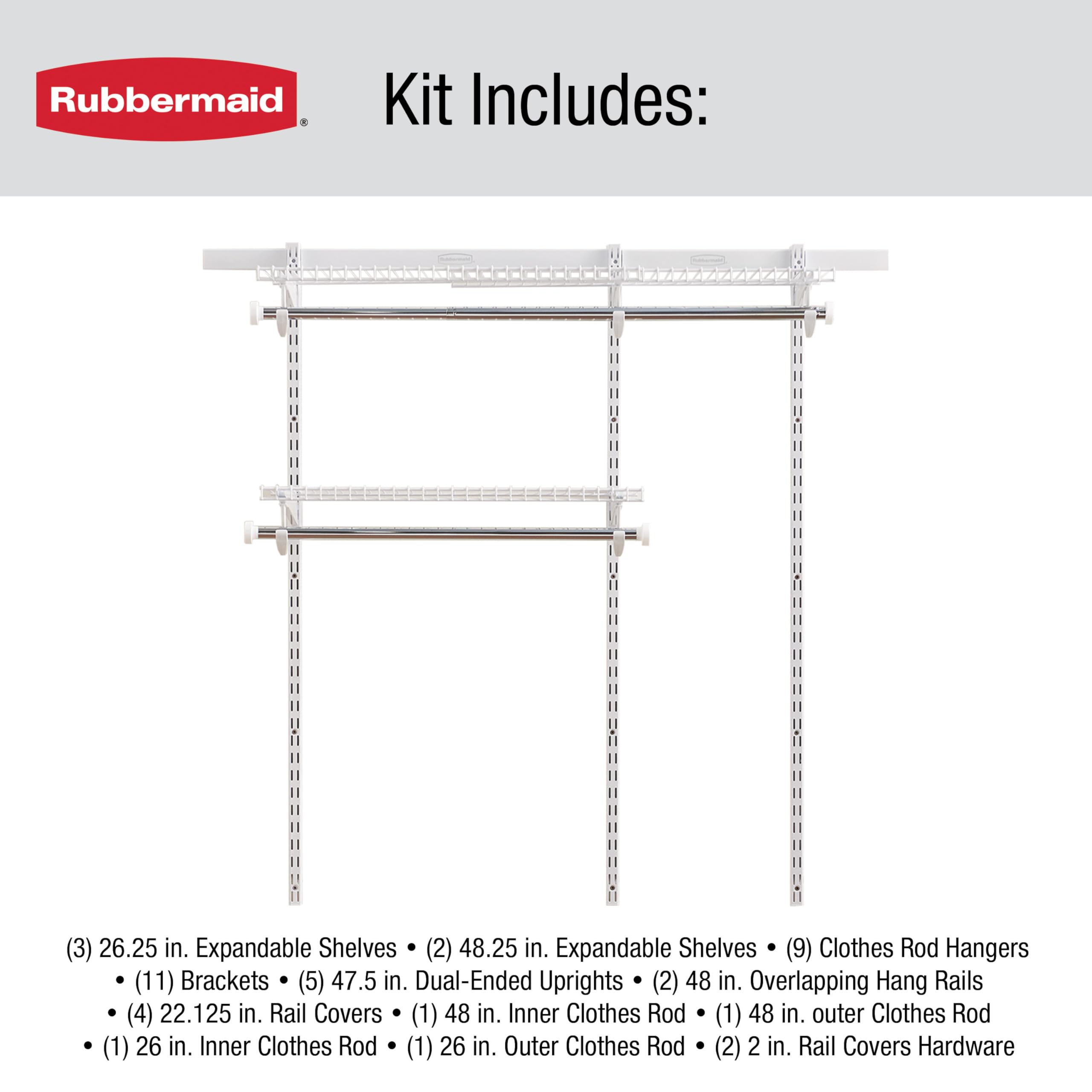 Rubbermaid Configurations kit adapts from closet to mud room or pantry.