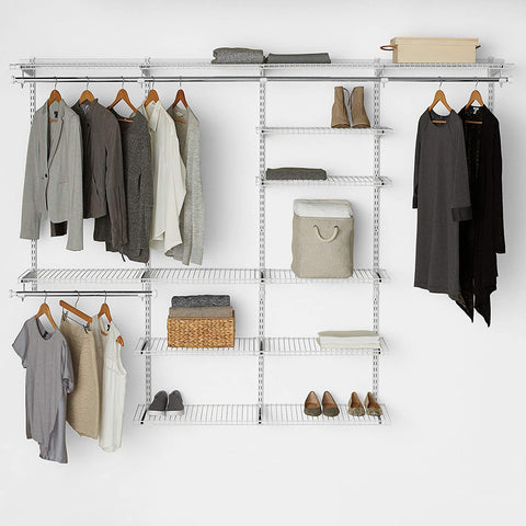 Rubbermaid Configurations installed in a closet illustrate improved organization.