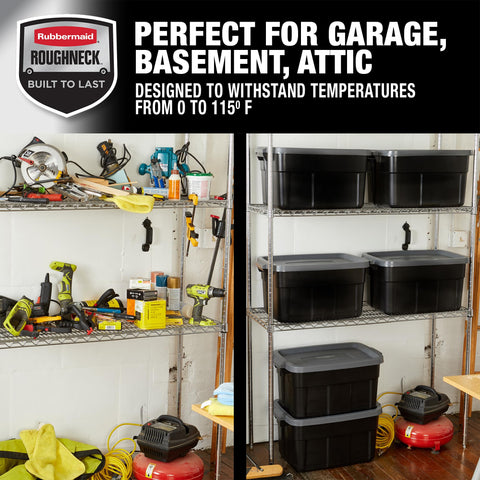 Rubbermaid reusable tote, easy to clean for repeated use.
