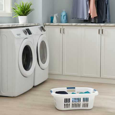 2.1 bushel capacity accommodates a full laundry load in one trip