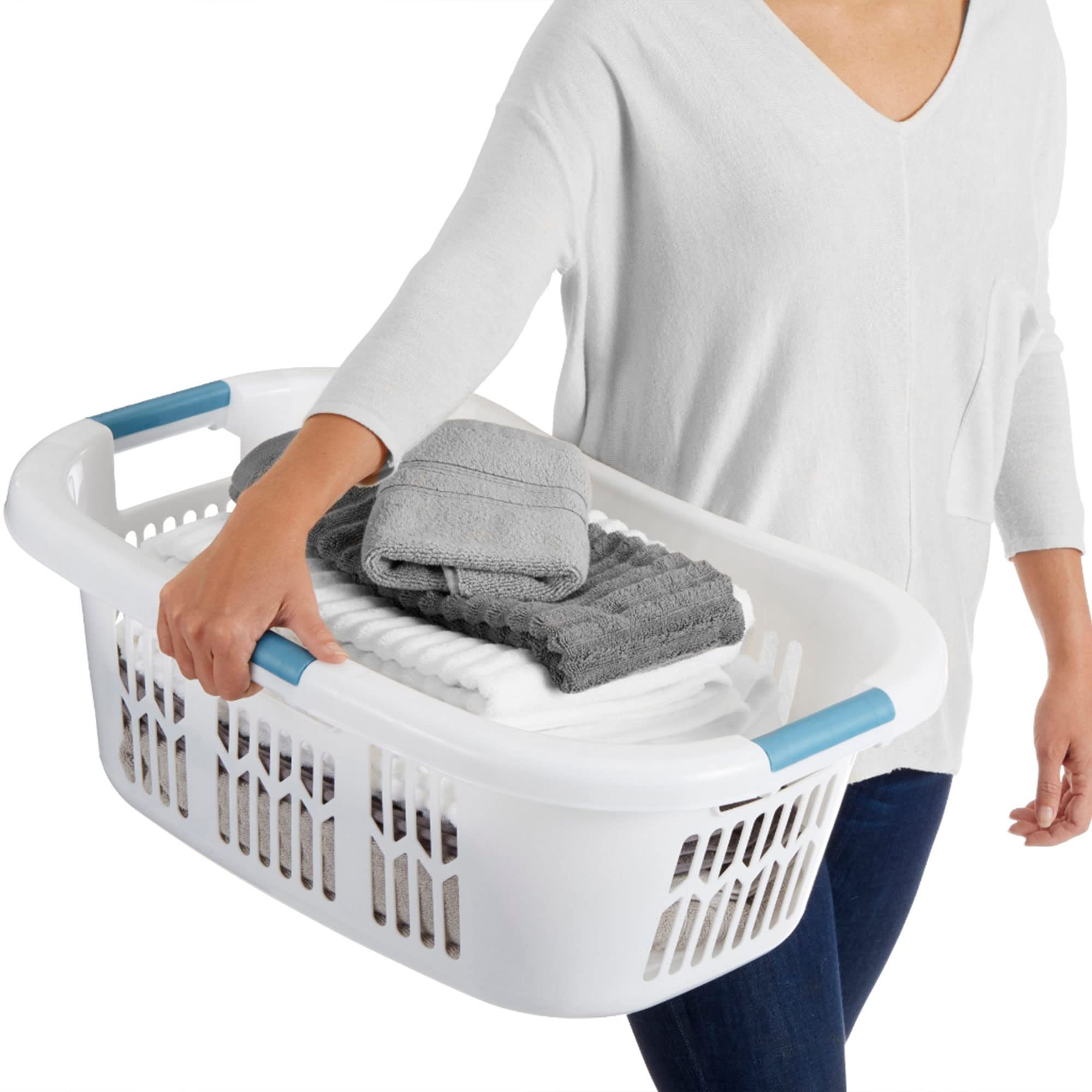 Rubbermaid Laundry Basket XL Hip-Hugger designed for one-handed or front carry