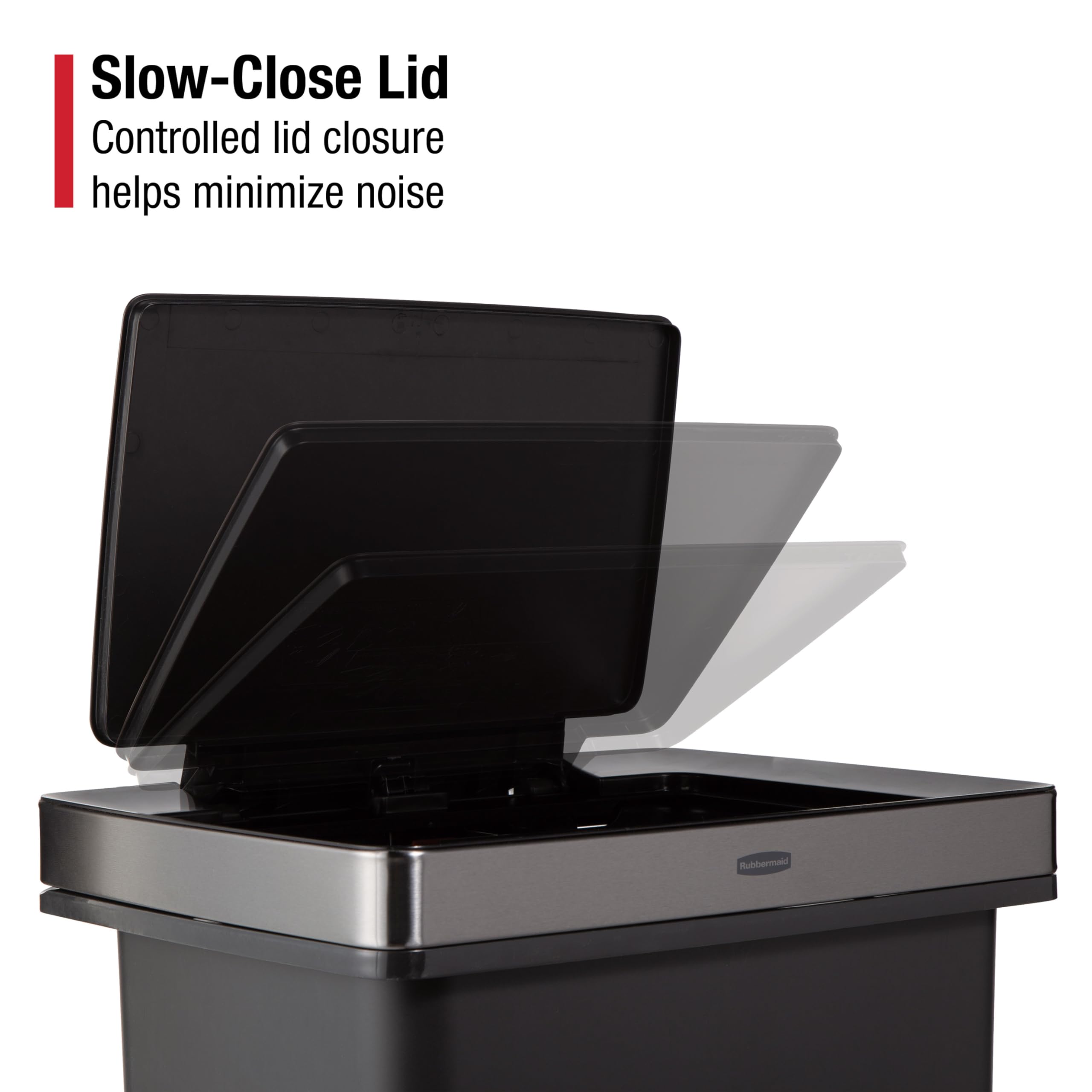 Rubbermaid Premier 19-gallon can's integrated linerLock hides bags for a clean look.