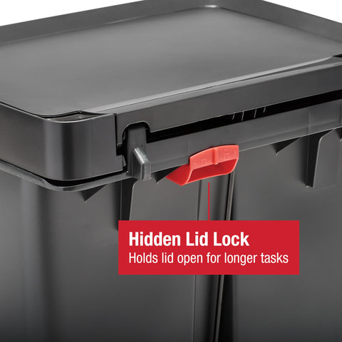 Rubbermaid Premier Series II 12.4 gallon can suits kitchen, recycling, and pet food