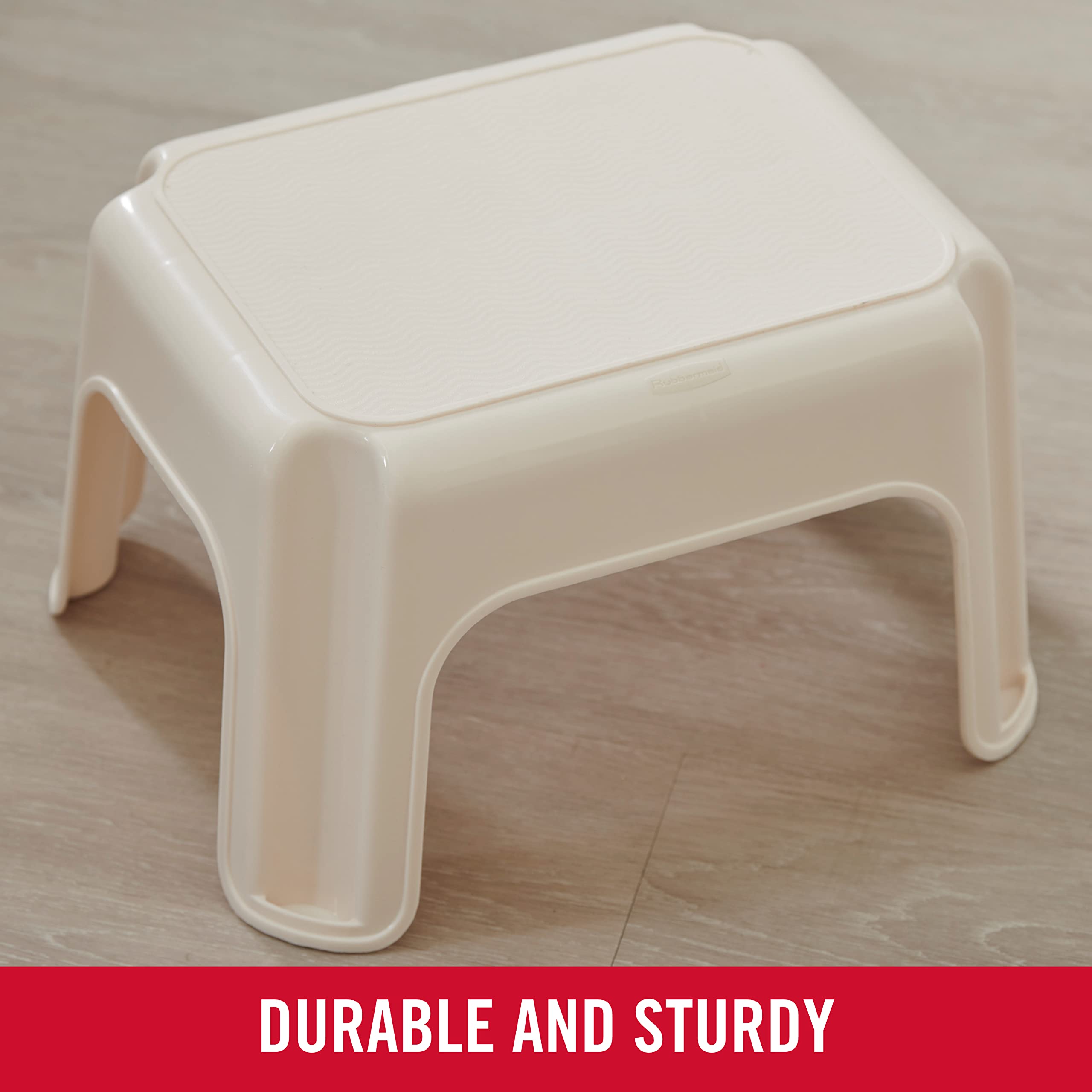 Rubbermaid Roughneck step stool bisque, made in the USA, reliable home helper
