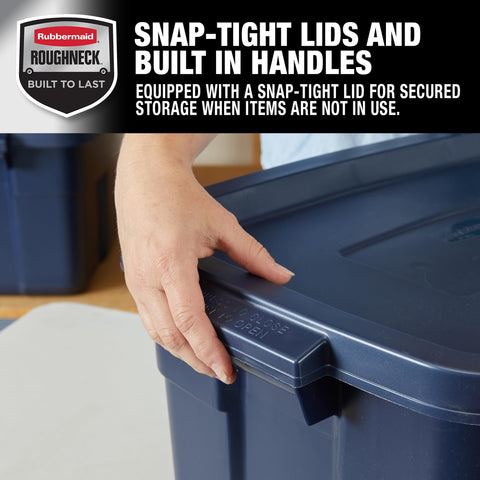Rubbermaid Roughneck Tote 14 Gal made in USA sturdy bins for long-term use.