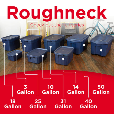 Roughneck Tote 18 Gal in dark indigo, easy-carry handles for transport