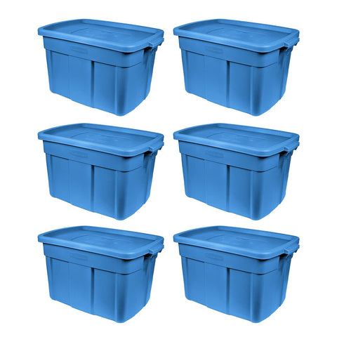 Rubbermaid Roughneck tote 18gal front view for sturdy storage