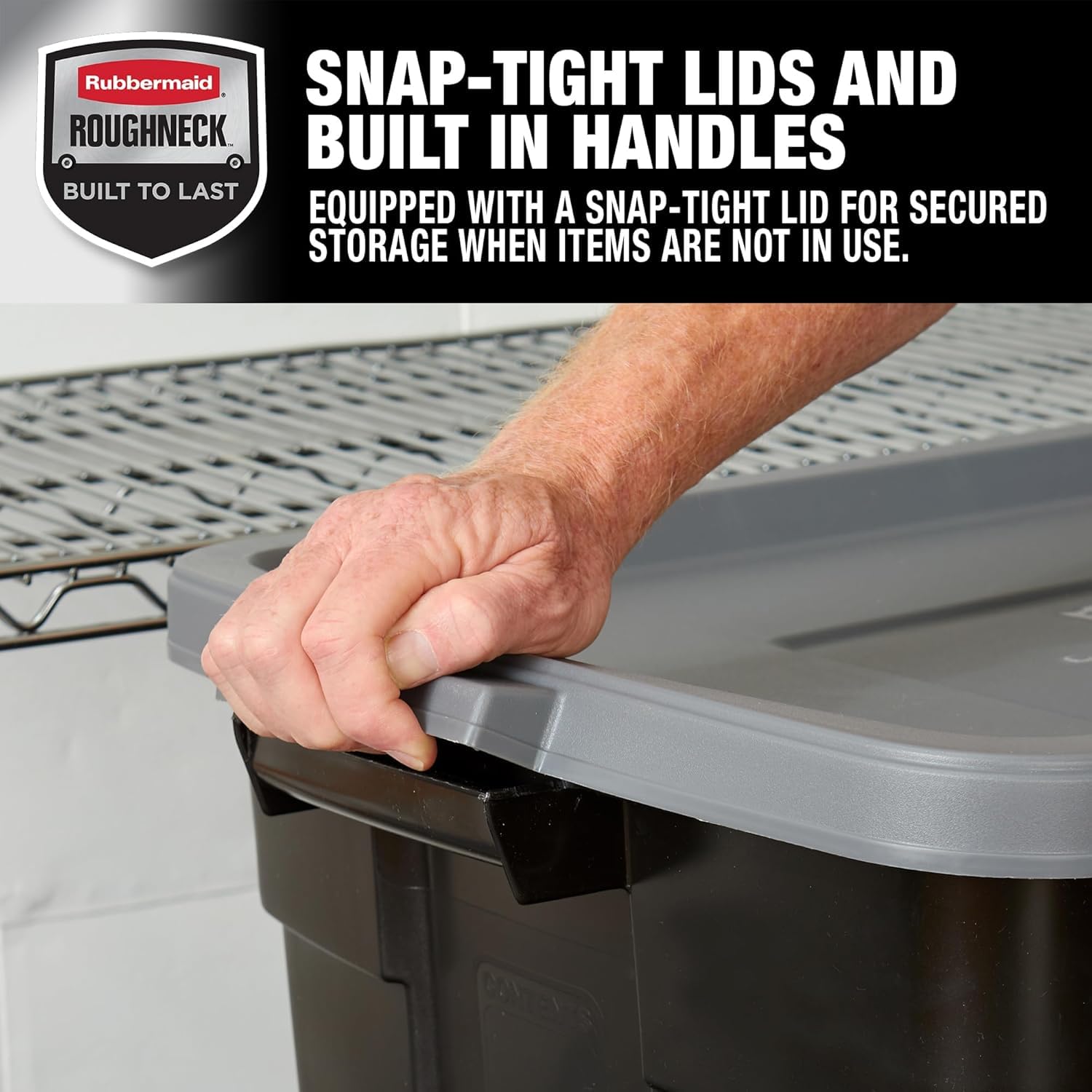 Rubbermaid Roughneck tote dimensions maximize garage and basement space.