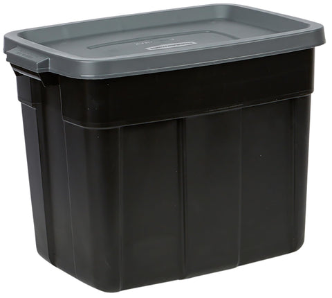 US-made Rubbermaid Roughneck tote ideal for garage organization.