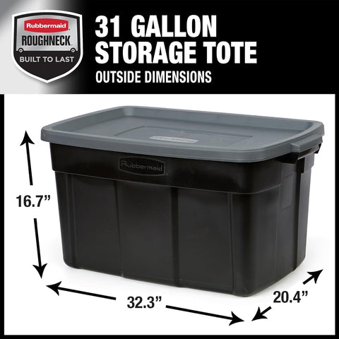 Roughneck tote withstands extreme temperatures for year-round storage safety.