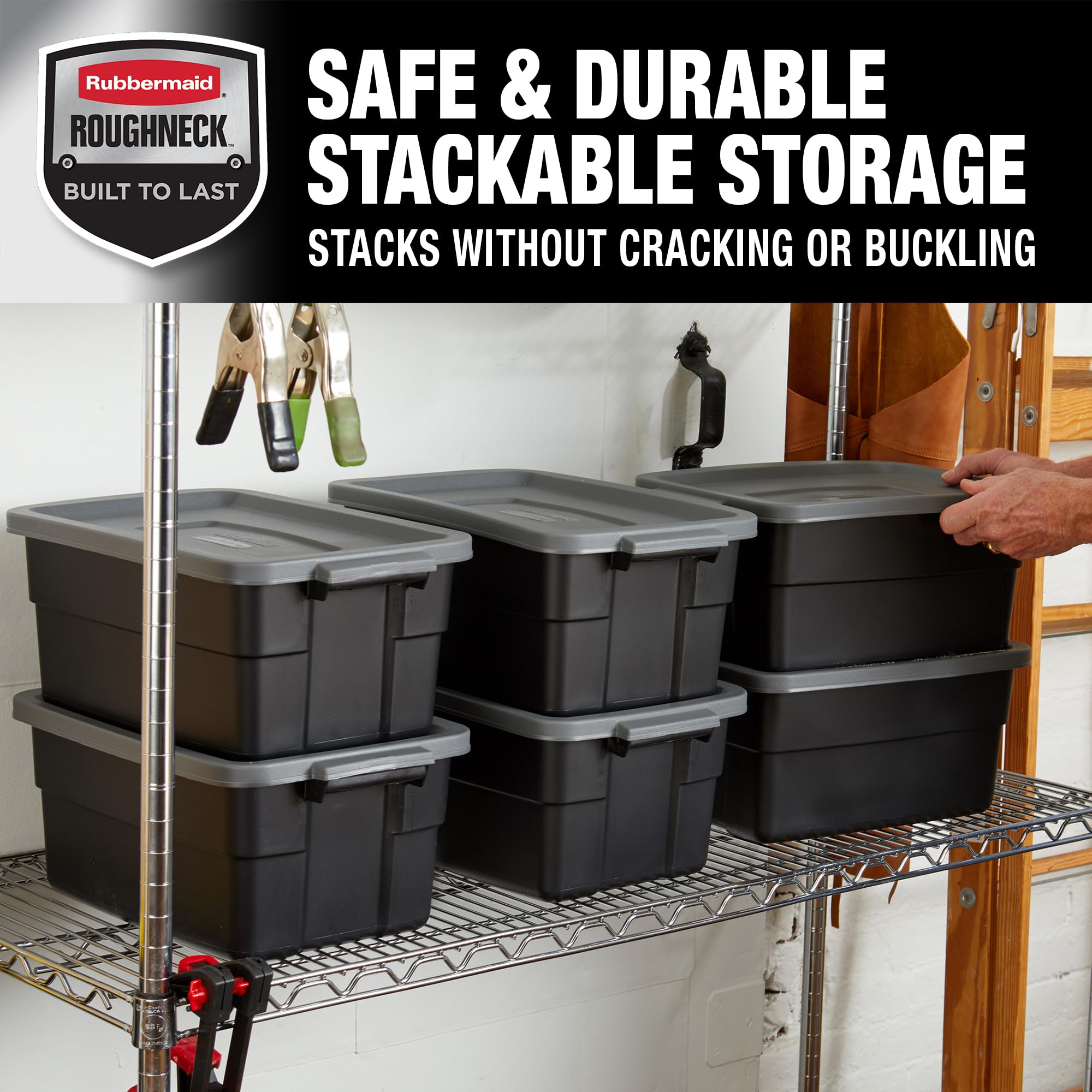 Temperature-resistant tote from 0 to 115°F protects stored items.