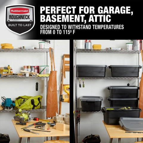Tough Rubbermaid tote is washable and reusable for sustainability