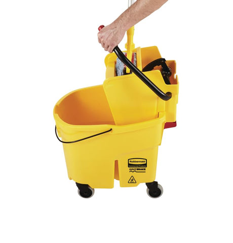 Rubbermaid WaveBrake yellow durable design suited for heavy-duty environments.