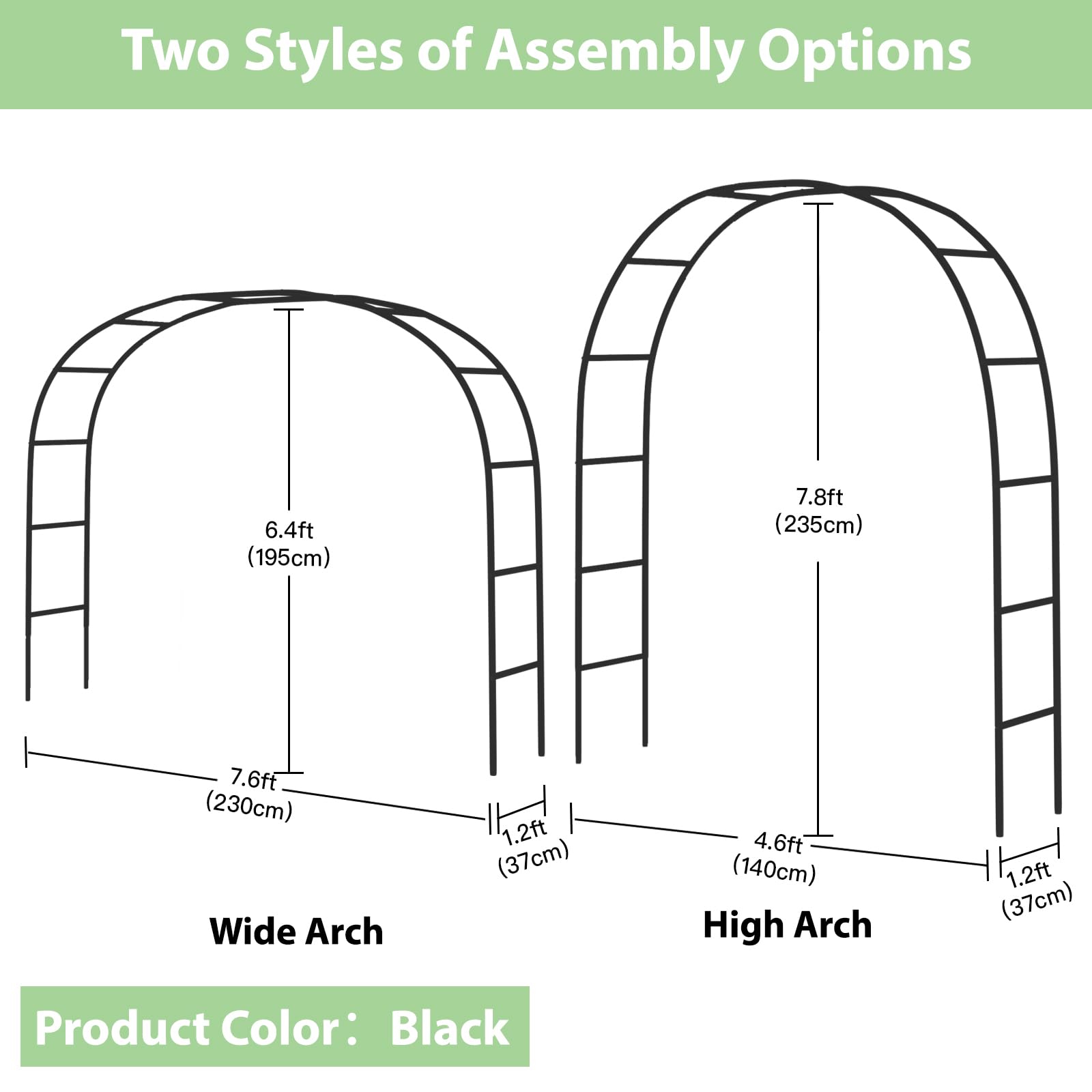 RUBFAC 7.8ft arch wedding display features florals and soft lighting.
