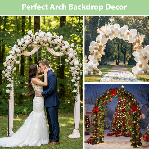 RUBFAC wedding arch doubles as balloon arch stand for celebrations.