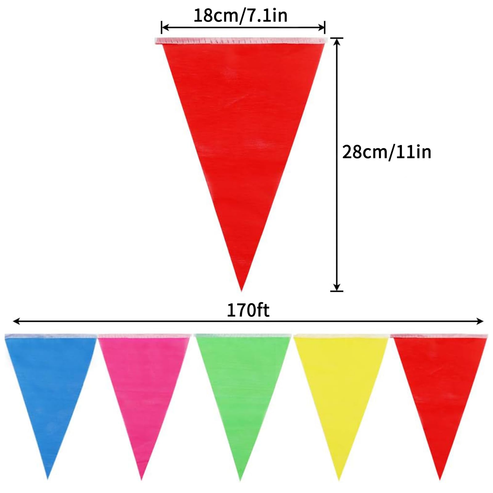 Rubfac six-banner set, 170ft each, ideal for large outdoor celebrations